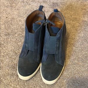 Paolo Blue Ankle Boots with Elastic Panels